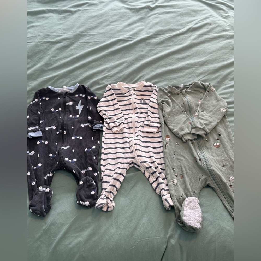 Three Boy Pekkle Pajamas (6M and 12M)